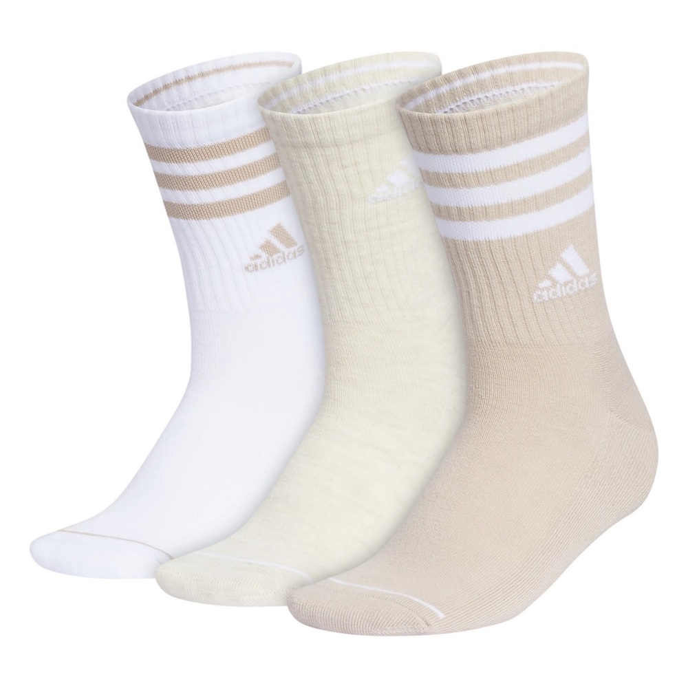 Adidas Casual Crew Socks Beige and White